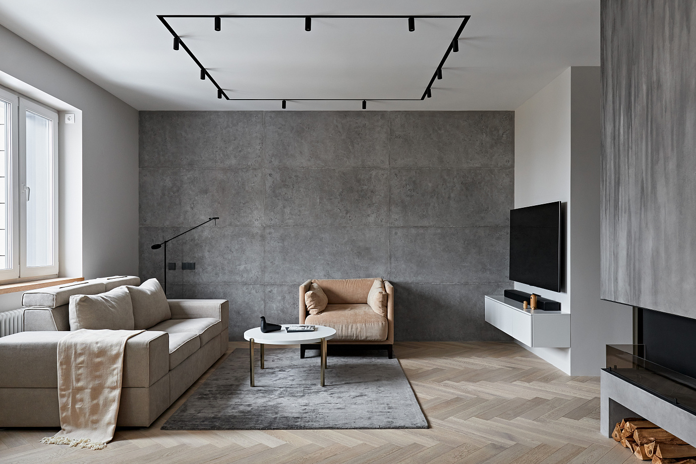 ДЕКОРАТИВНЫЕ ПОКРЫТИЯ ПОД БЕТОН, КРАСКИ СЕРИИ H&H В ПРОЕКТЕ ОЛЬГИ МЕНИЦКОЙ, СПБ